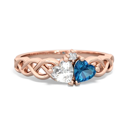 white topaz-london topaz celtic braid ring