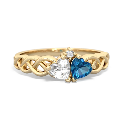 white topaz-london topaz celtic braid ring