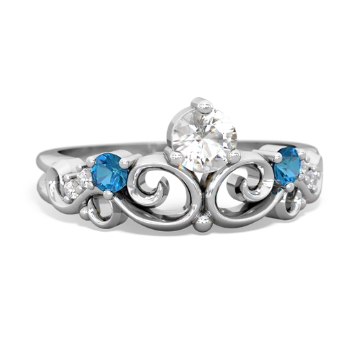 white topaz-london topaz crown keepsake ring