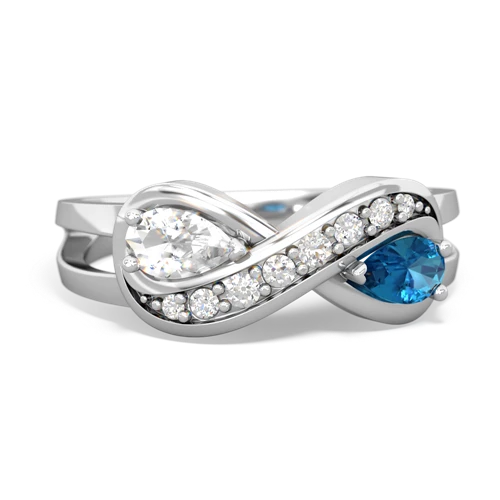 white topaz-london topaz diamond infinity ring