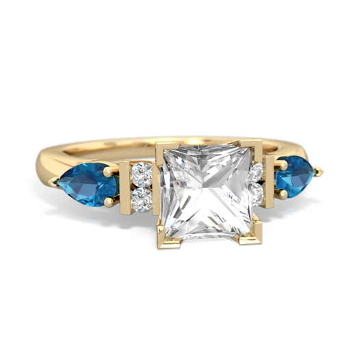 White Topaz Genuine White Topaz with Genuine London Blue Topaz and Genuine Peridot Engagement ring Ring
