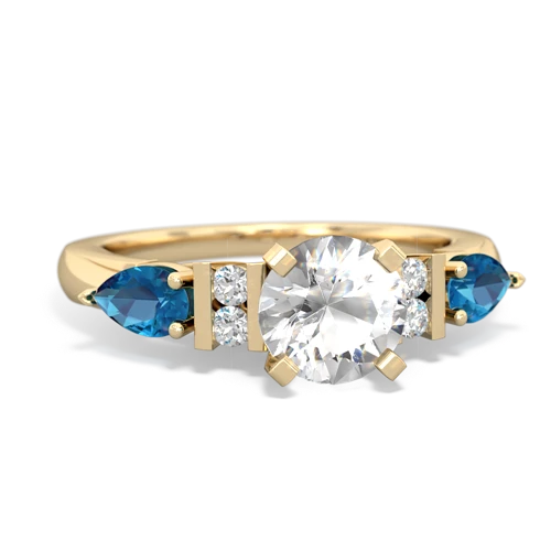 White Topaz Genuine White Topaz with Genuine London Blue Topaz and Genuine Pink Tourmaline Engagement ring Ring