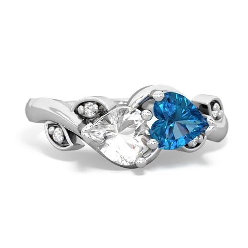 white topaz-london topaz floral keepsake ring