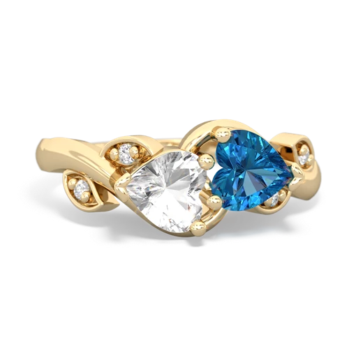 white topaz-london topaz floral keepsake ring