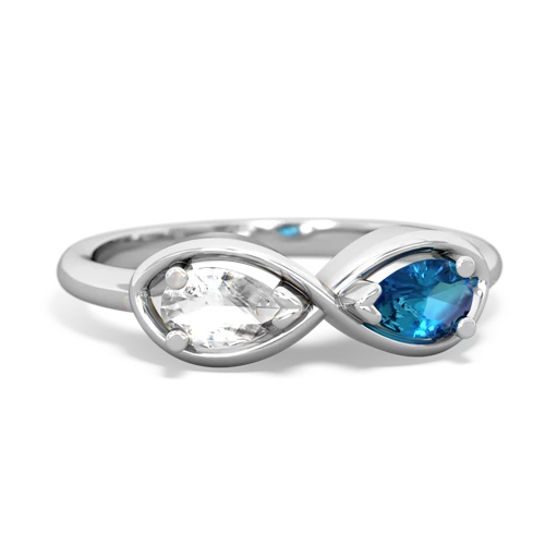 white topaz-london topaz infinity ring