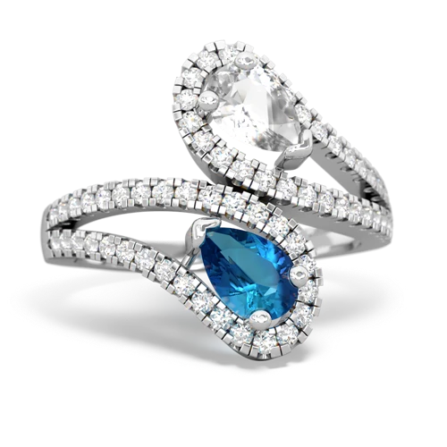 white topaz-london topaz pave swirls ring