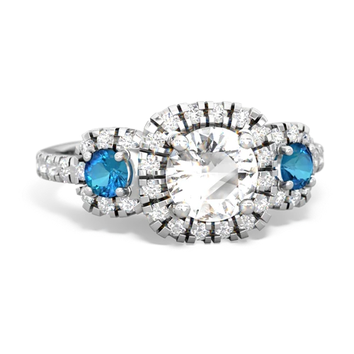 white topaz-london topaz three stone regal ring