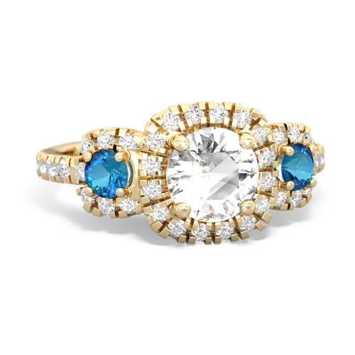 white topaz-london topaz three stone regal ring