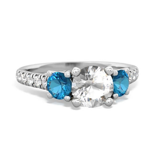 white topaz-london topaz trellis pave ring