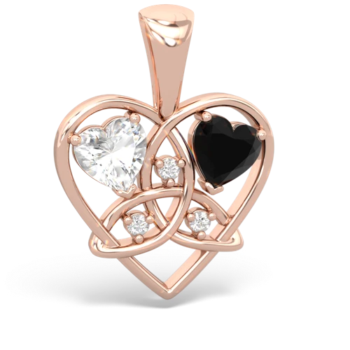 white topaz-onyx celtic heart pendant