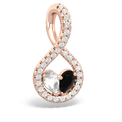 white topaz-onyx pave twist pendant