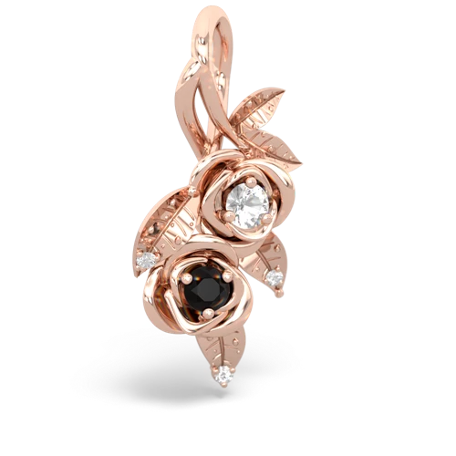 white topaz-onyx rose vine pendant