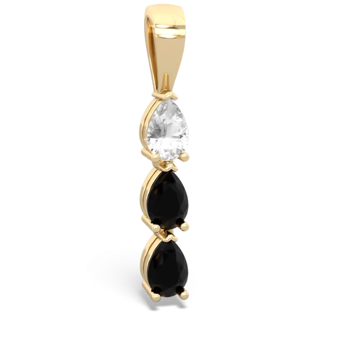 white topaz-onyx three stone pendant