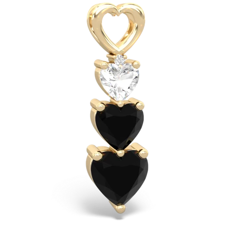 White Topaz Genuine White Topaz with Genuine Black Onyx and  Past Present Future pendant Pendant