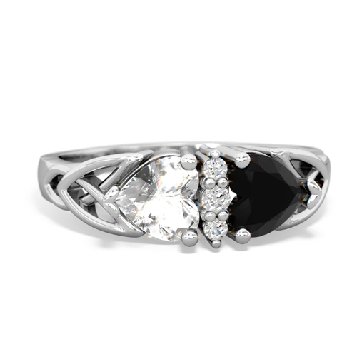 white topaz-onyx celtic ring