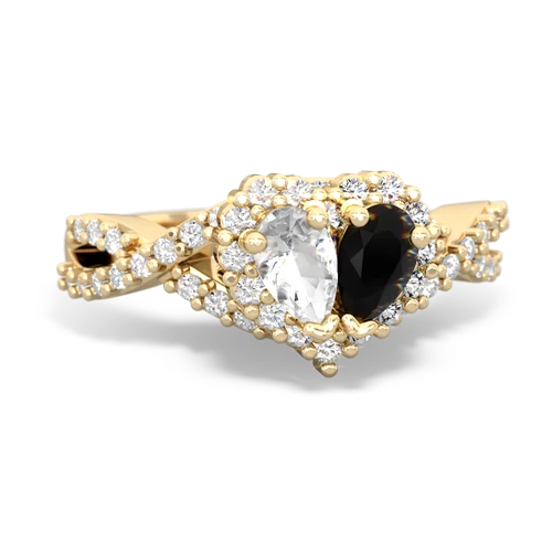 white topaz-onyx engagement ring
