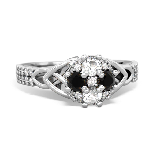white topaz-onyx engagement ring
