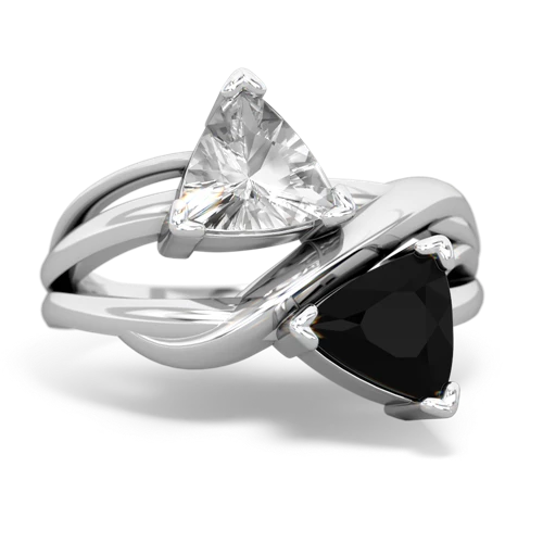 white topaz-onyx filligree ring