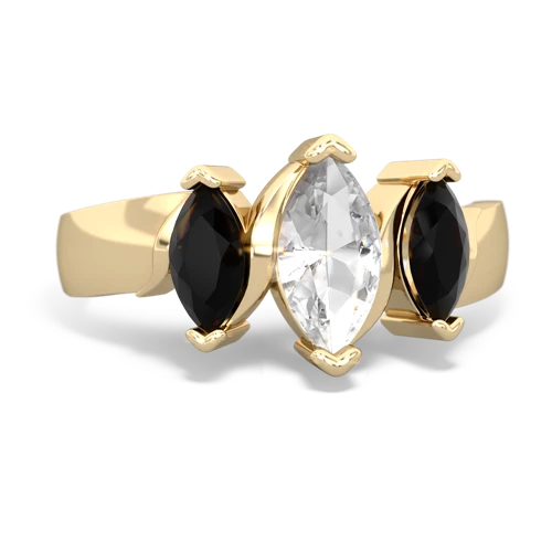 white topaz-onyx keepsake ring