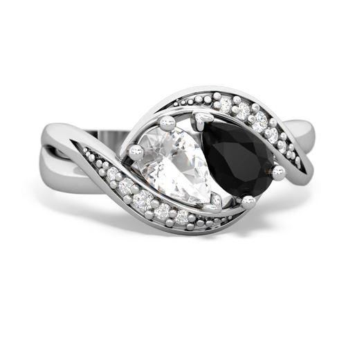 white topaz-onyx keepsake curls ring