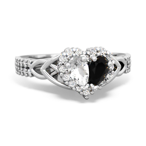 white topaz-onyx keepsake engagement ring