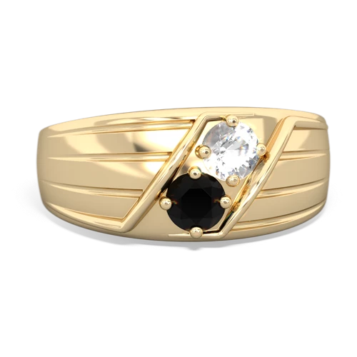 white topaz-onyx mens ring