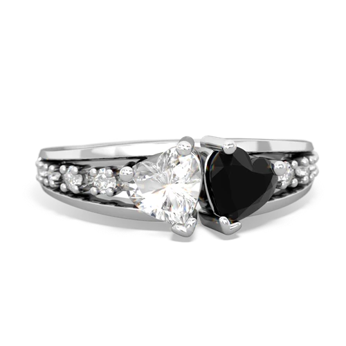 white topaz-onyx modern ring