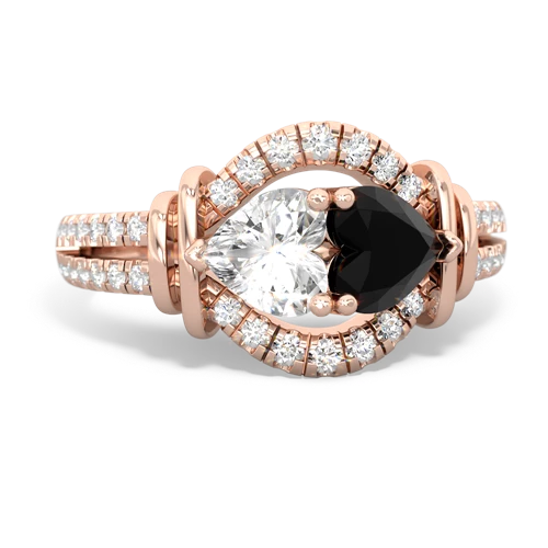 white topaz-onyx pave keepsake ring