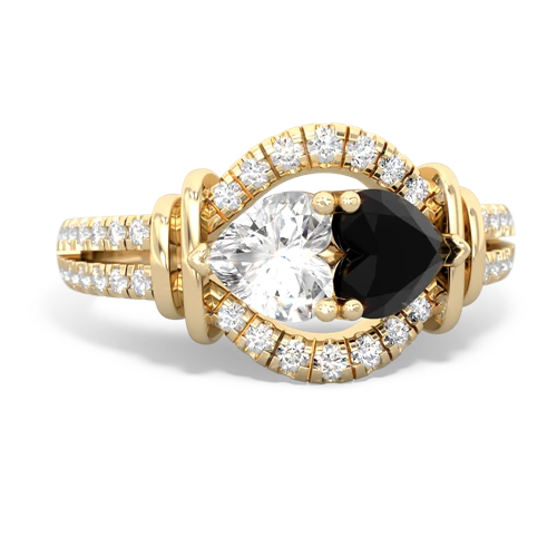 white topaz-onyx pave keepsake ring