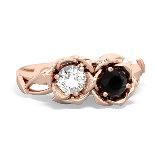 white topaz-onyx roses ring