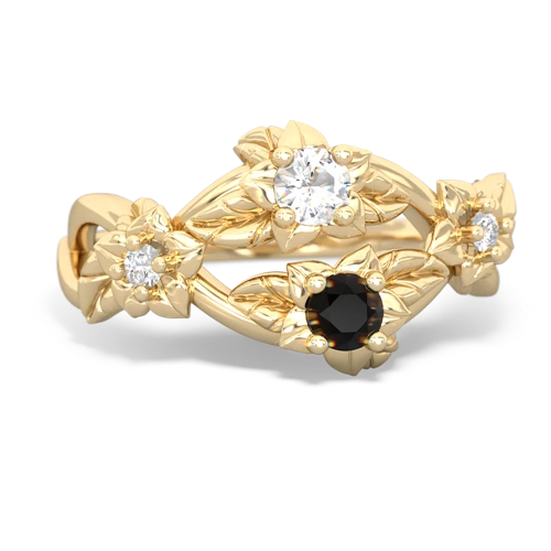 White Topaz Genuine White Topaz with Genuine Black Onyx Sparkling Bouquet ring Ring