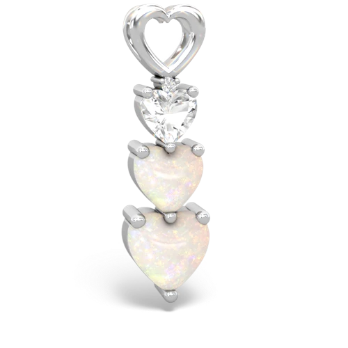 white topaz-opal three stone pendant