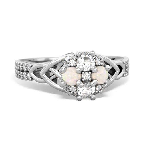 white topaz-opal engagement ring