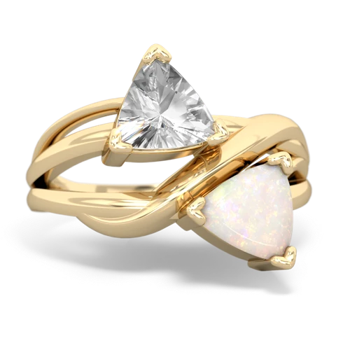white topaz-opal filligree ring