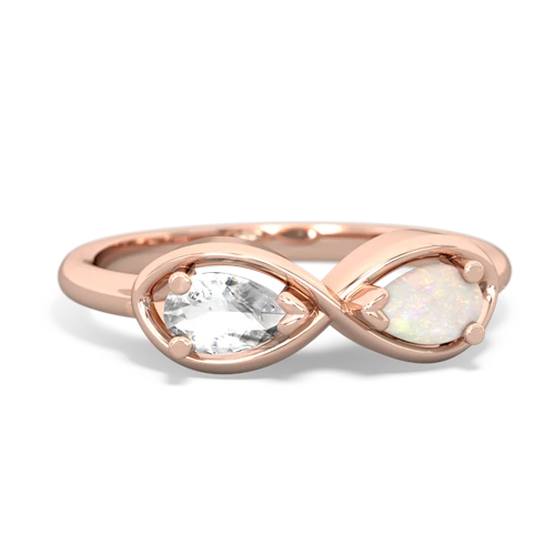 white topaz-opal infinity ring