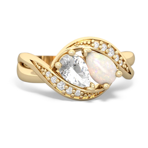 white topaz-opal keepsake curls ring