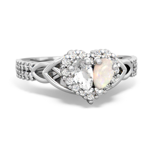 white topaz-opal keepsake engagement ring