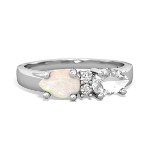 white topaz-opal timeless ring