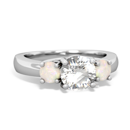 white topaz-opal timeless ring