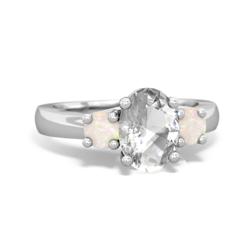 white topaz-opal timeless ring