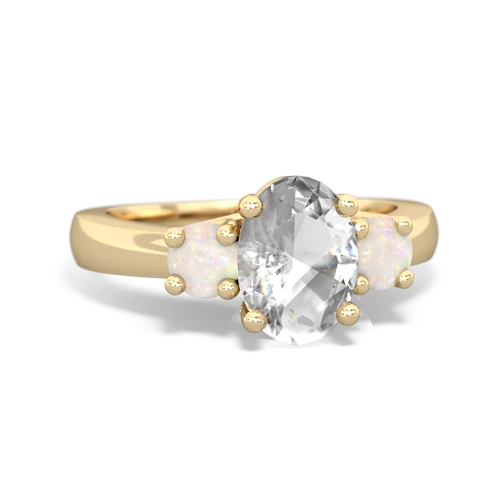 white topaz-opal timeless ring