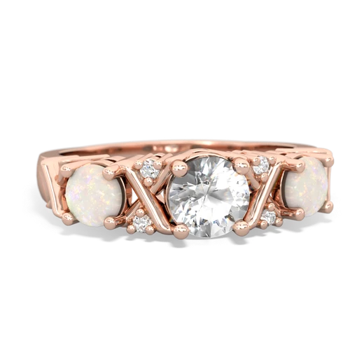 white topaz-opal timeless ring