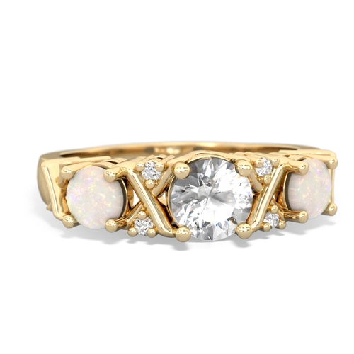 white topaz-opal timeless ring