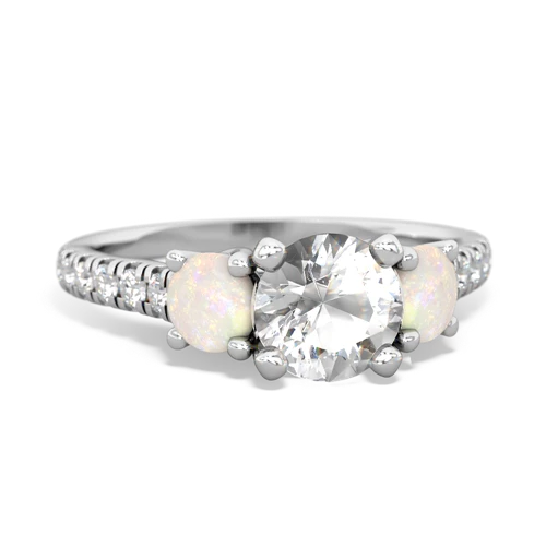 white topaz-opal trellis pave ring