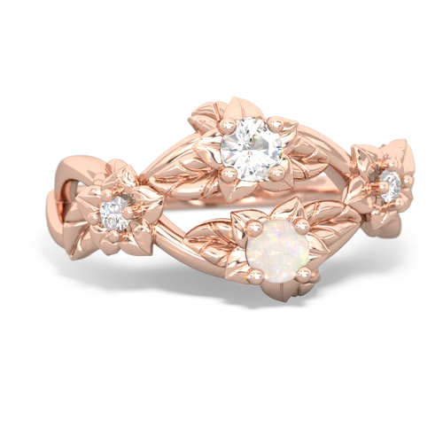 White Topaz Genuine White Topaz with Genuine Opal Sparkling Bouquet ring Ring