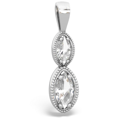 white topaz antique milgrain pendant