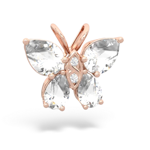 white topaz butterfly pendant