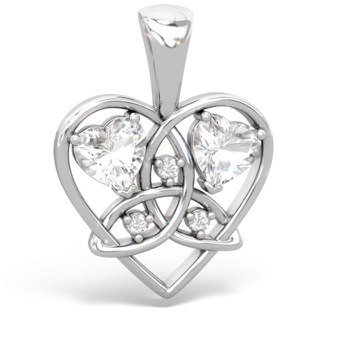 white topaz celtic heart pendant