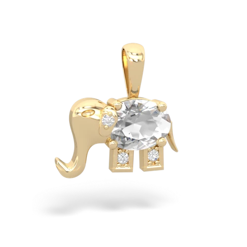 white topaz elephant pendant
