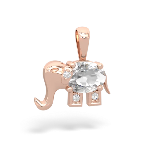 white topaz elephant pendant